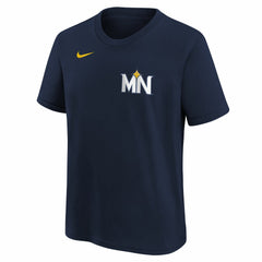 Royce Lewis Minnesota Twins Youth Fuse City Connect Name & Number T-Shirt Navy | Nike