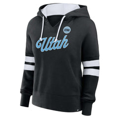 Utah Mammoth Fanatics Women's Oversized Seize V-Neck Pullover Hoodie Black