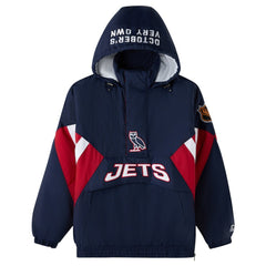 Winnipeg Jets OVO x Starter Half-Zip Hooded Jacket Navy