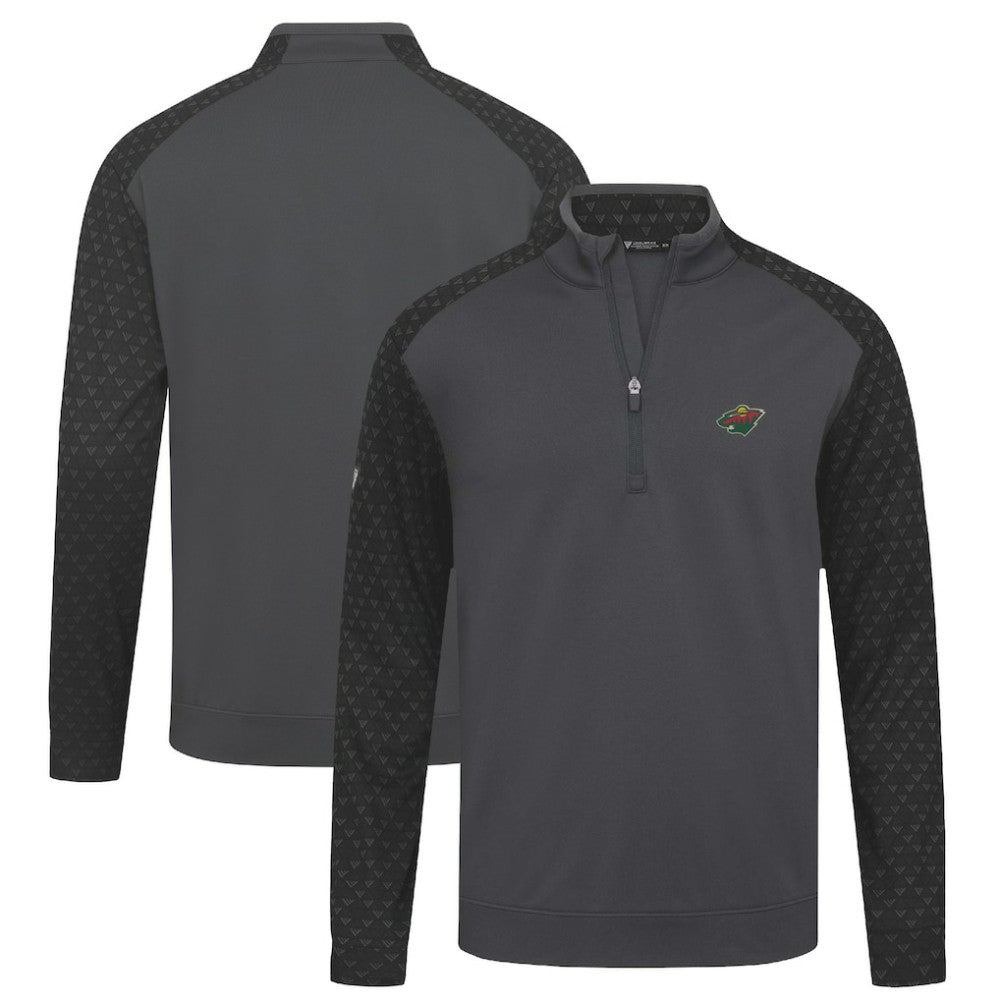 Minnesota Wild Levelwear Aztec Insignia Core Quarter-Zip Pullover Top Charcoal
