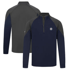 Winnipeg Jets Levelwear Cadet Insignia Core Quarter-Zip Pullover Top Navy