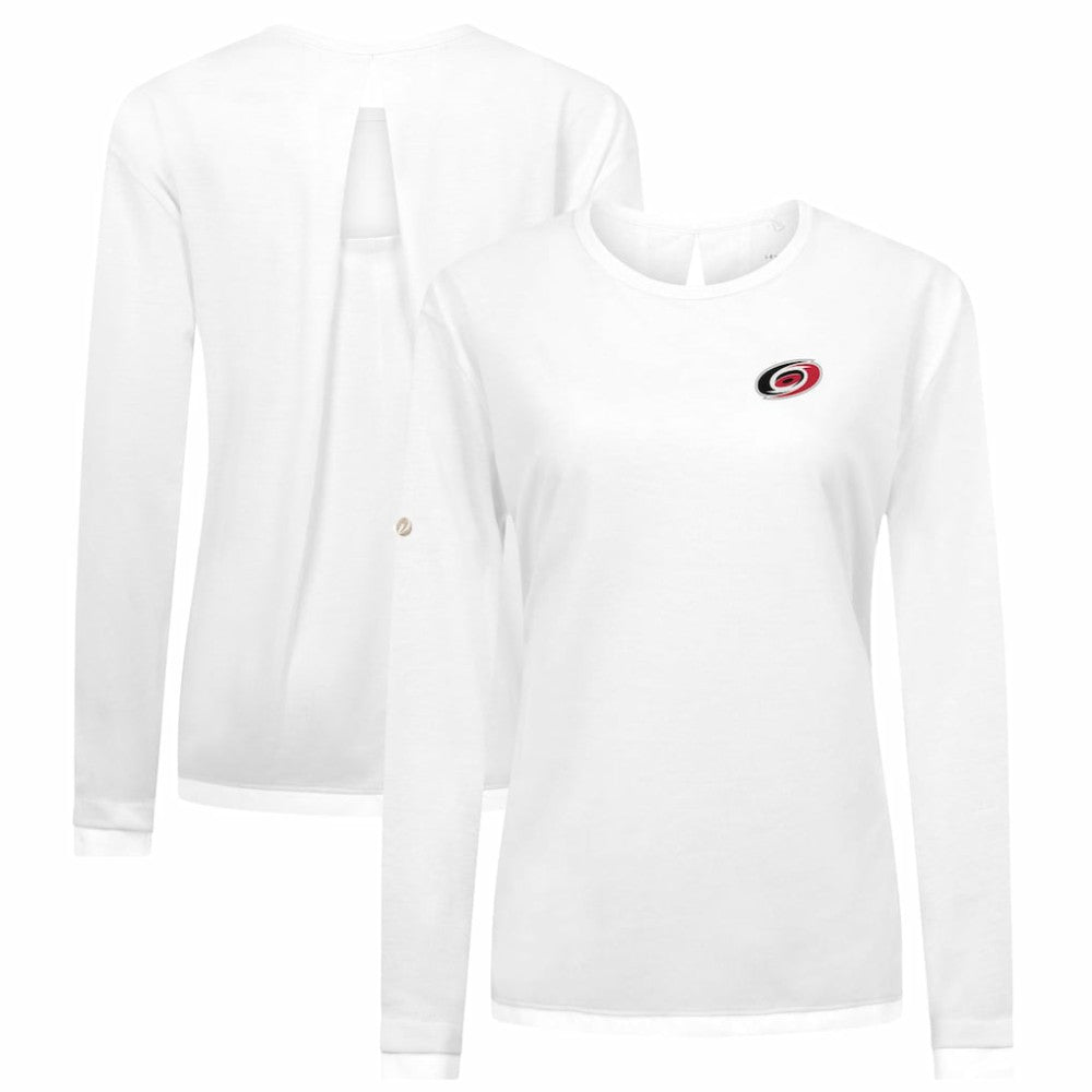 Carolina Hurricanes Levelwear Women's Sequoia Primary Logo Long Sleeve T-Shirt White