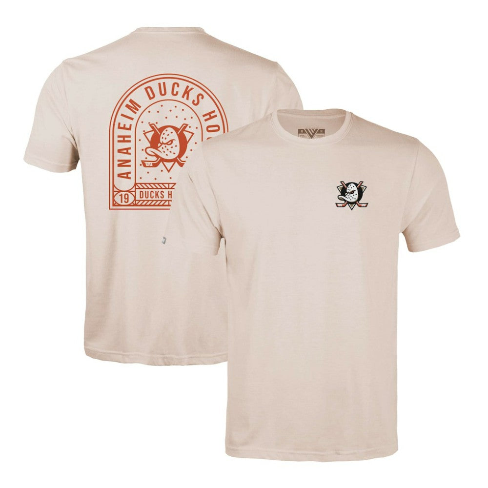 Anaheim Ducks Levelwear Richmond Stained Glass T-Shirt Khaki