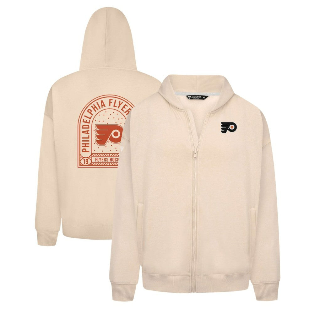 Philadelphia Flyers Levelwear Uphill Stained Glass Full-Zip Hoodie Jacket Khaki