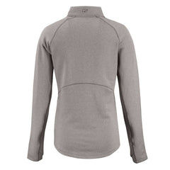 Atlanta Braves Cutter & Buck Women's Peshastin Eco Fleece Recycled Raglan Half-Zip Top Heather Gray
