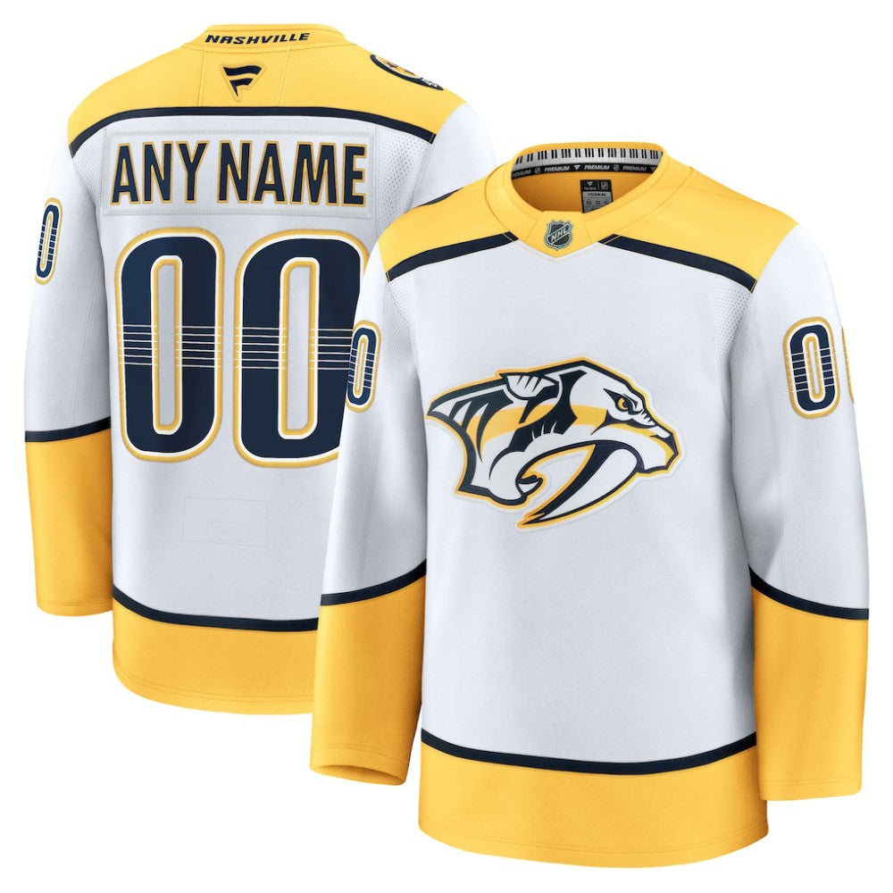 Nashville Predators Fanatics Away Premium Custom Jersey White