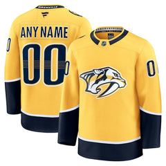Nashville Predators Fanatics Home Premium Custom Jersey Gold