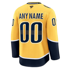 Nashville Predators Fanatics Home Premium Custom Jersey Gold