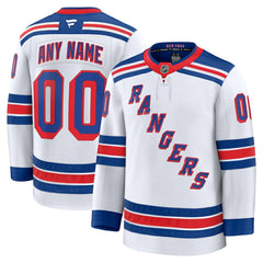 New York Rangers Fanatics Away Premium Custom Jersey White