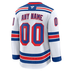 New York Rangers Fanatics Away Premium Custom Jersey White