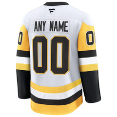 Pittsburgh Penguins Fanatics Away Premium Custom Jersey White