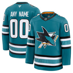 San Jose Sharks Fanatics Home Premium Custom Jersey Teal
