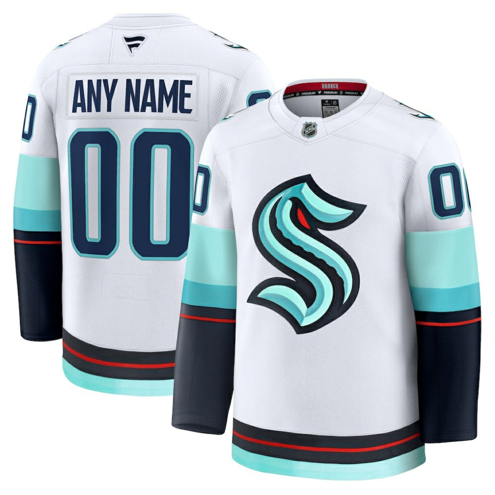 Seattle Kraken Fanatics Away Premium Custom Jersey White