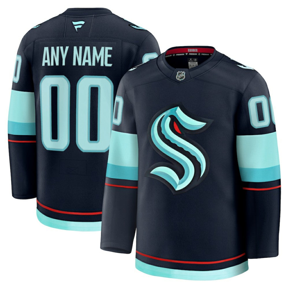 Seattle Kraken Fanatics Home Premium Custom Jersey Deep Sea Blue