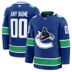 Vancouver Canucks Fanatics Home Premium Custom Jersey Blue