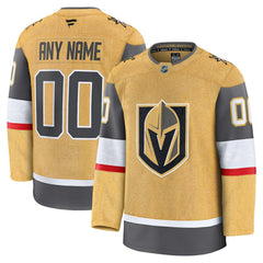 Vegas Golden Knights Fanatics Home Premium Custom Jersey Gold