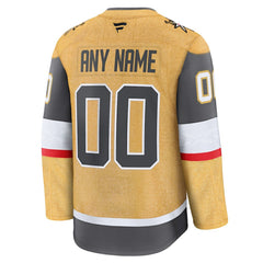 Vegas Golden Knights Fanatics Home Premium Custom Jersey Gold