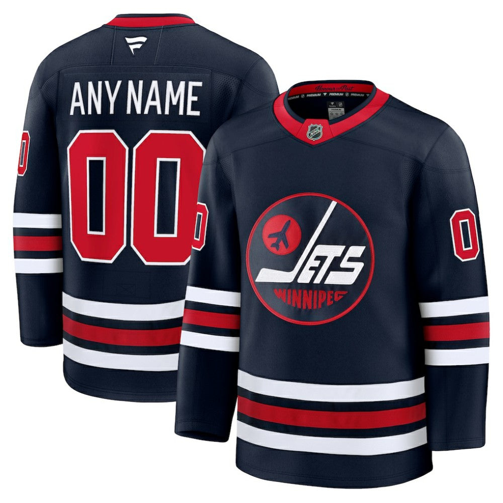 Winnipeg Jets Fanatics Alternate Premium Custom Jersey Navy