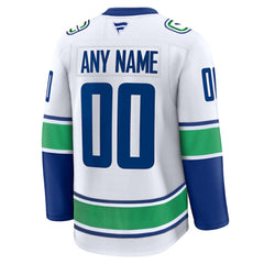 Vancouver Canucks Fanatics Away Premium Custom Jersey White