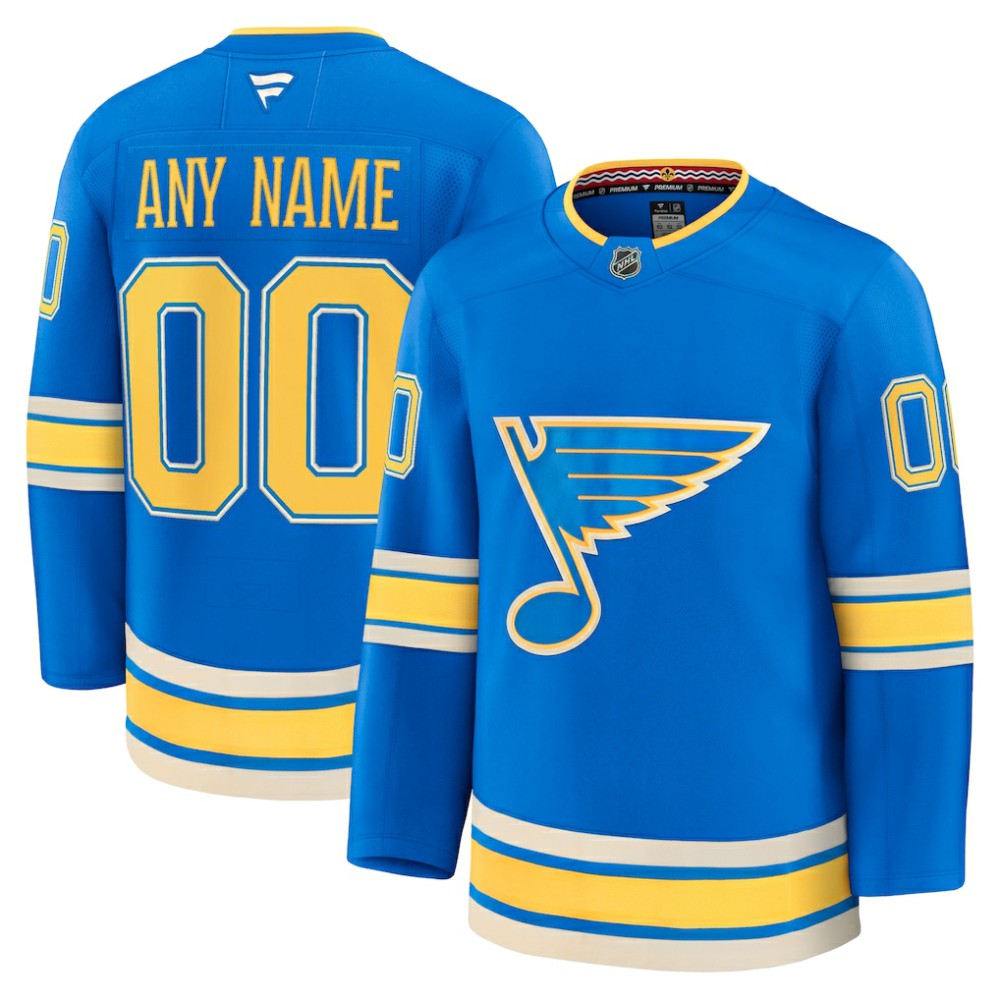 St. Louis Blues Fanatics Alternate Premium Custom Jersey Blue