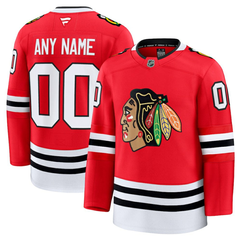 Chicago Blackhawks Fanatics Home Premium Custom Jersey Red