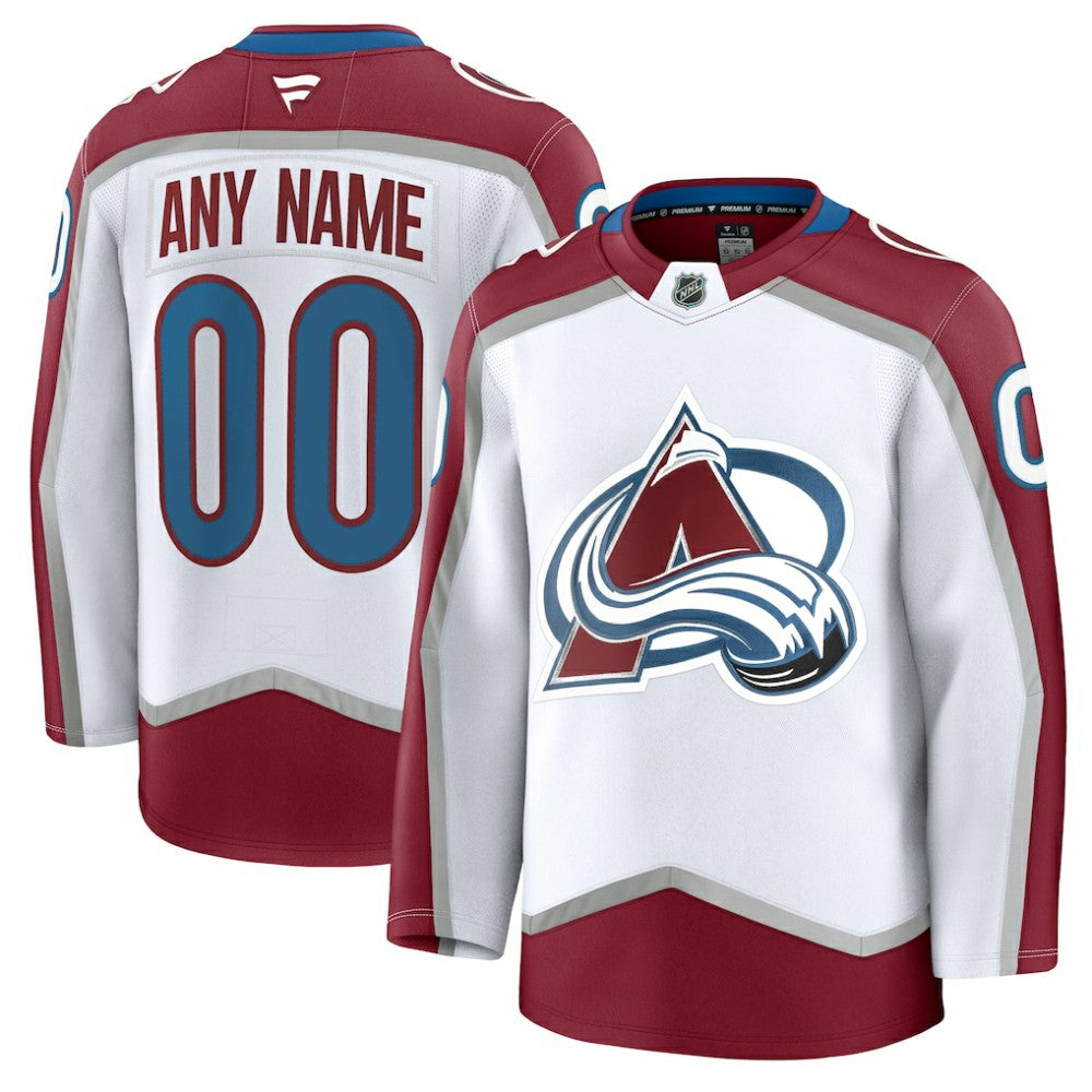 Colorado Avalanche Fanatics Away Premium Custom Jersey White