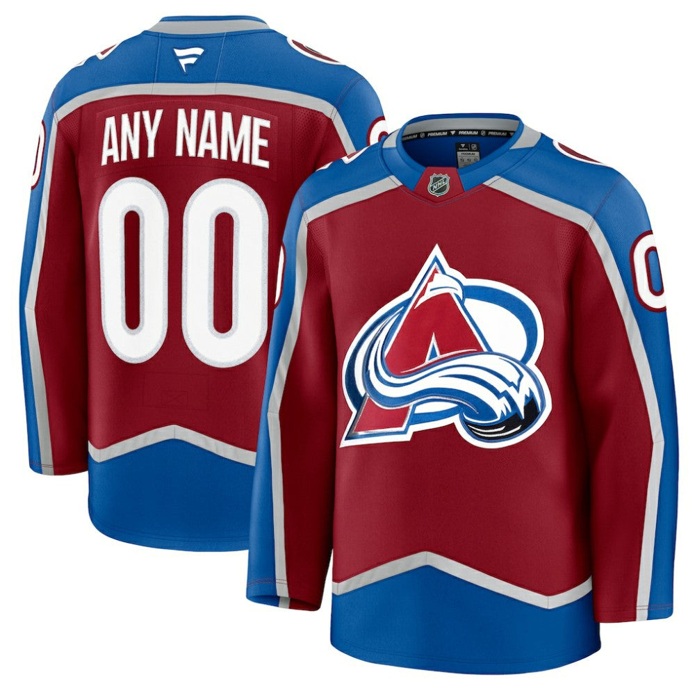 Colorado Avalanche Fanatics Home Premium Custom Jersey Burgundy
