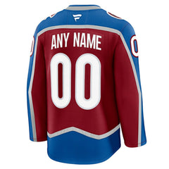 Colorado Avalanche Fanatics Home Premium Custom Jersey Burgundy