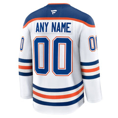 Edmonton Oilers Fanatics Away Premium Custom Jersey White