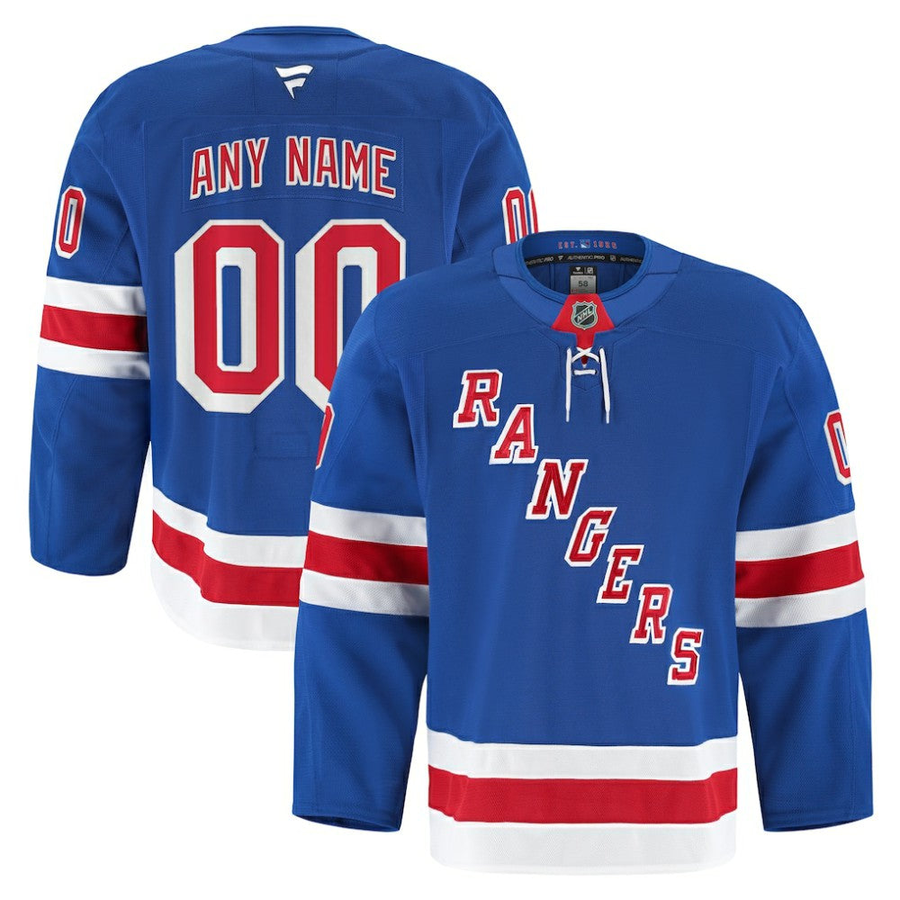 New York Rangers Fanatics Home Authentic Pro Custom Jersey Royal