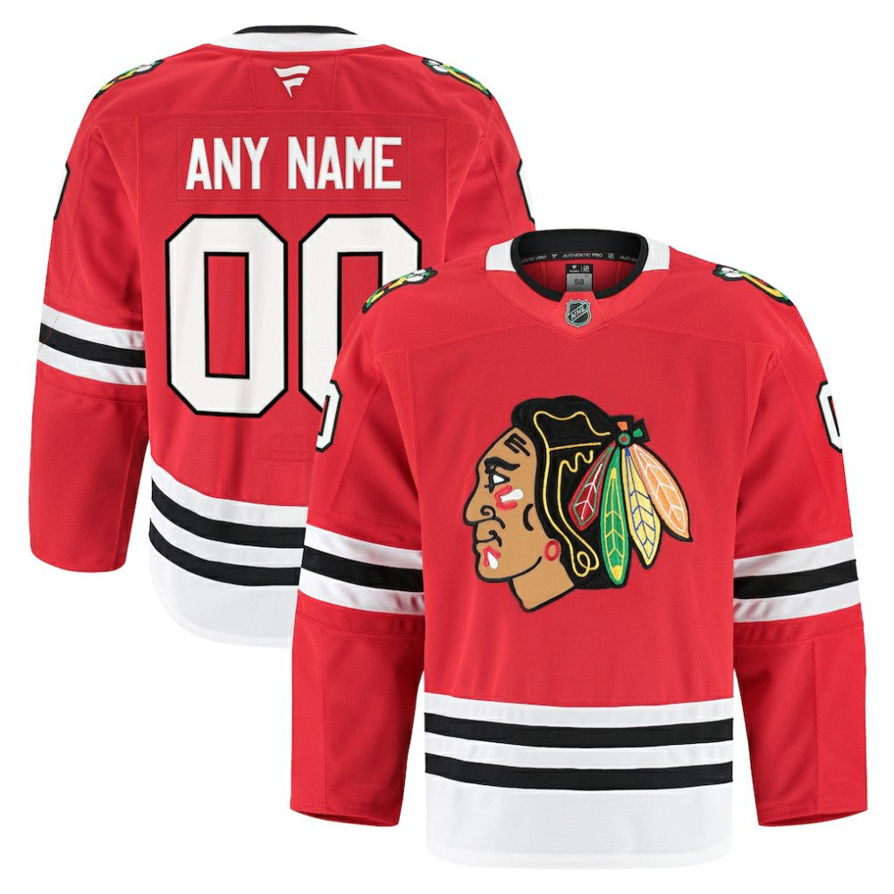 Chicago Blackhawks Fanatics Home Authentic Pro Custom Jersey Red