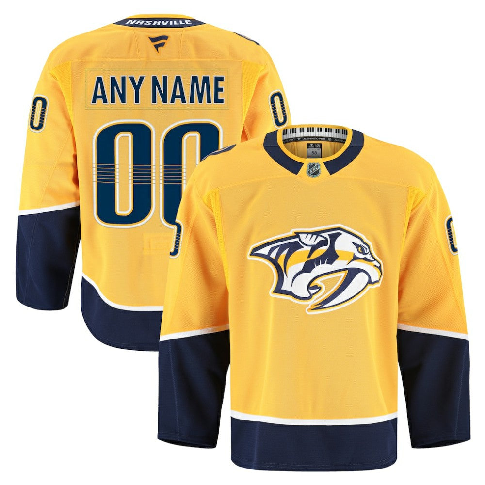 Nashville Predators Fanatics Home Authentic Pro Custom Jersey Gold