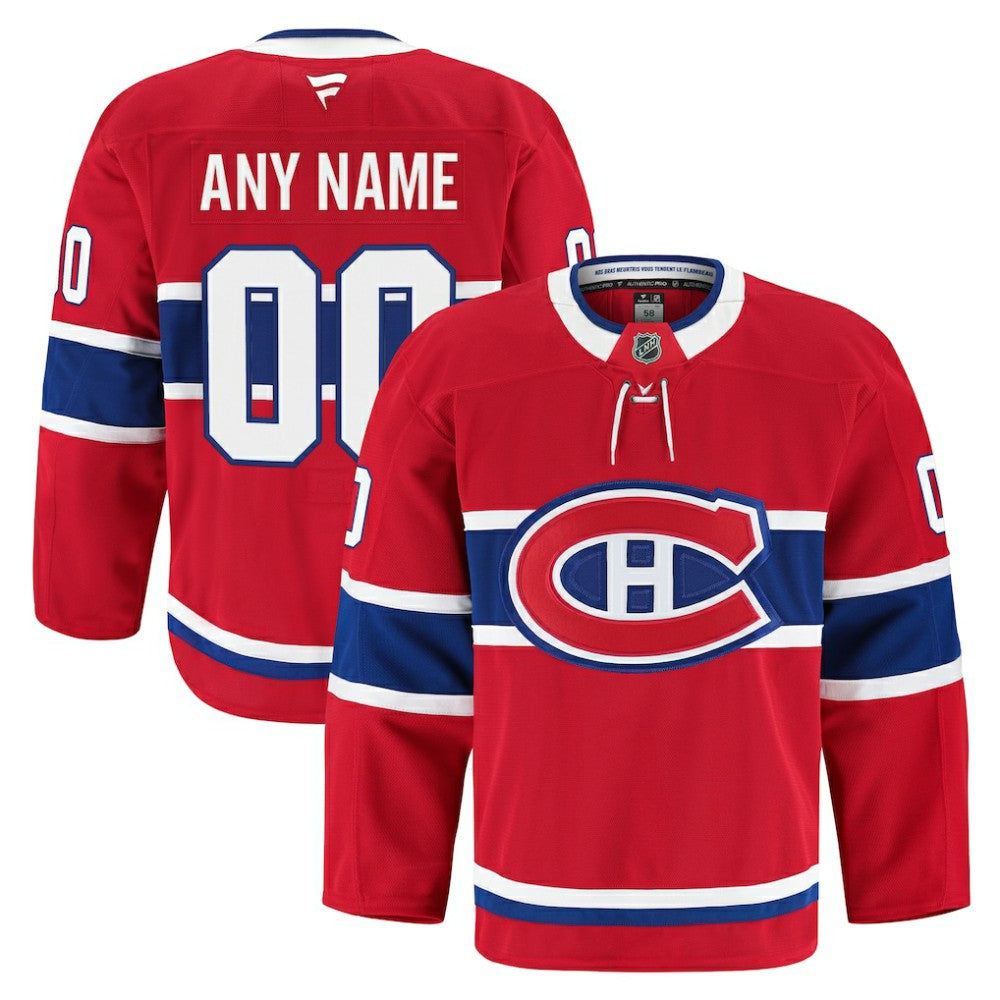 Montreal Canadiens Fanatics Home Authentic Pro Custom Jersey Red