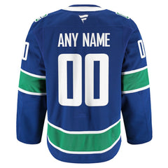Vancouver Canucks Fanatics Home Authentic Pro Custom Jersey Blue