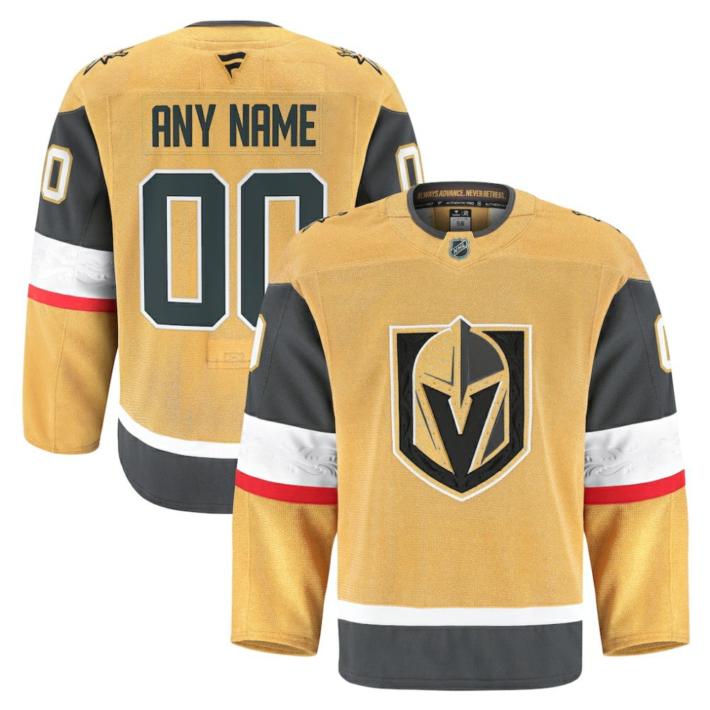 Vegas Golden Knights Fanatics Home Authentic Pro Custom Jersey Gold