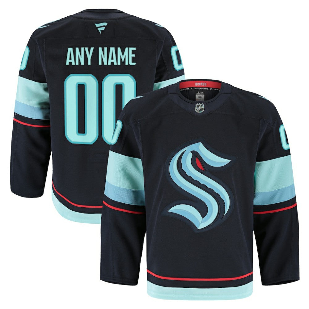 Seattle Kraken Fanatics Home Authentic Pro Custom Jersey Navy