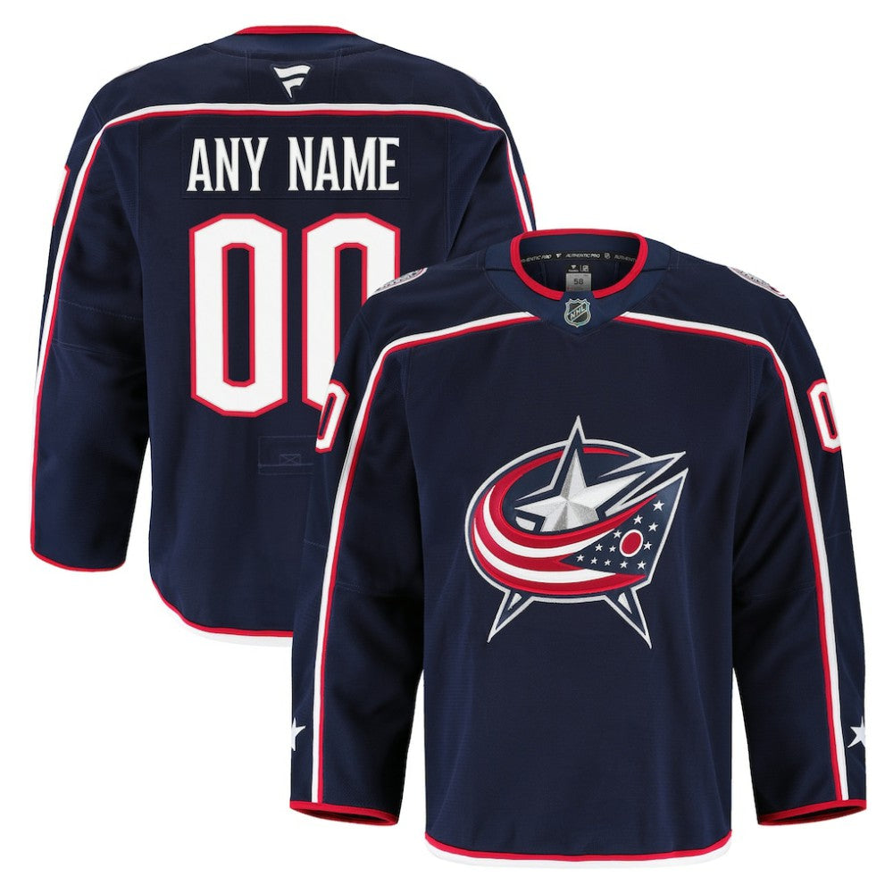 Columbus Blue Jackets Fanatics Home Authentic Pro Custom Jersey Navy