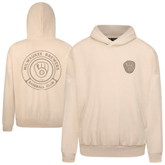 Milwaukee Brewers Levelwear Contact Oversized Pullover Hoodie Khaki