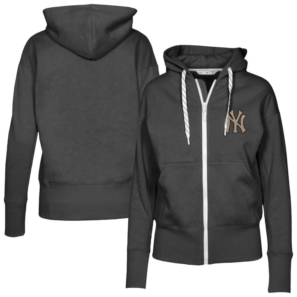 New York Yankees Levelwear Women's Gardinia Full-Zip Hoodie Black