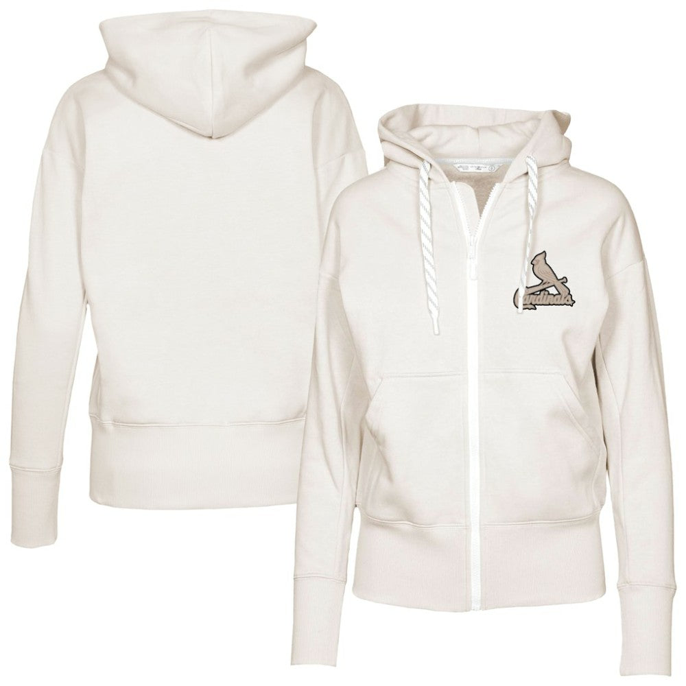 St. Louis Cardinals Levelwear Women's Gardinia Full-Zip Hoodie Khaki