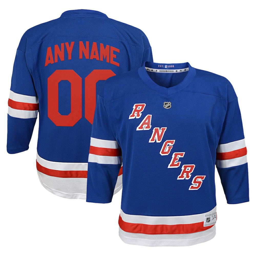 New York Rangers Youth Replica Custom Jersey Blue