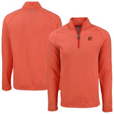 Baltimore Orioles Cutter & Buck Peshastin Eco Fleece Recycled Raglan Quarter-Zip Top Heather Orange