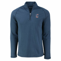 Cleveland Guardians Cutter & Buck Peshastin Eco Fleece Recycled Raglan Quarter-Zip Top Heather Navy