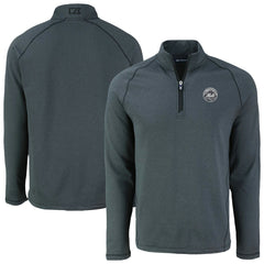 New York Mets Cutter & Buck Peshastin Eco Fleece Recycled Raglan Quarter-Zip Top Heather Black