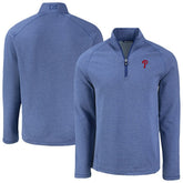 Philadelphia Phillies Cutter & Buck Peshastin Eco Fleece Recycled Raglan Quarter-Zip Top Heather Royal