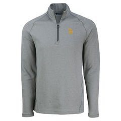 San Diego Padres Cutter & Buck Peshastin Eco Fleece Recycled Raglan Quarter-Zip Top Heather Gray