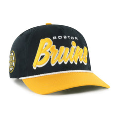 Boston Bruins '47 Dropshadow Rope Hitch Adjustable Hat Black/Gold