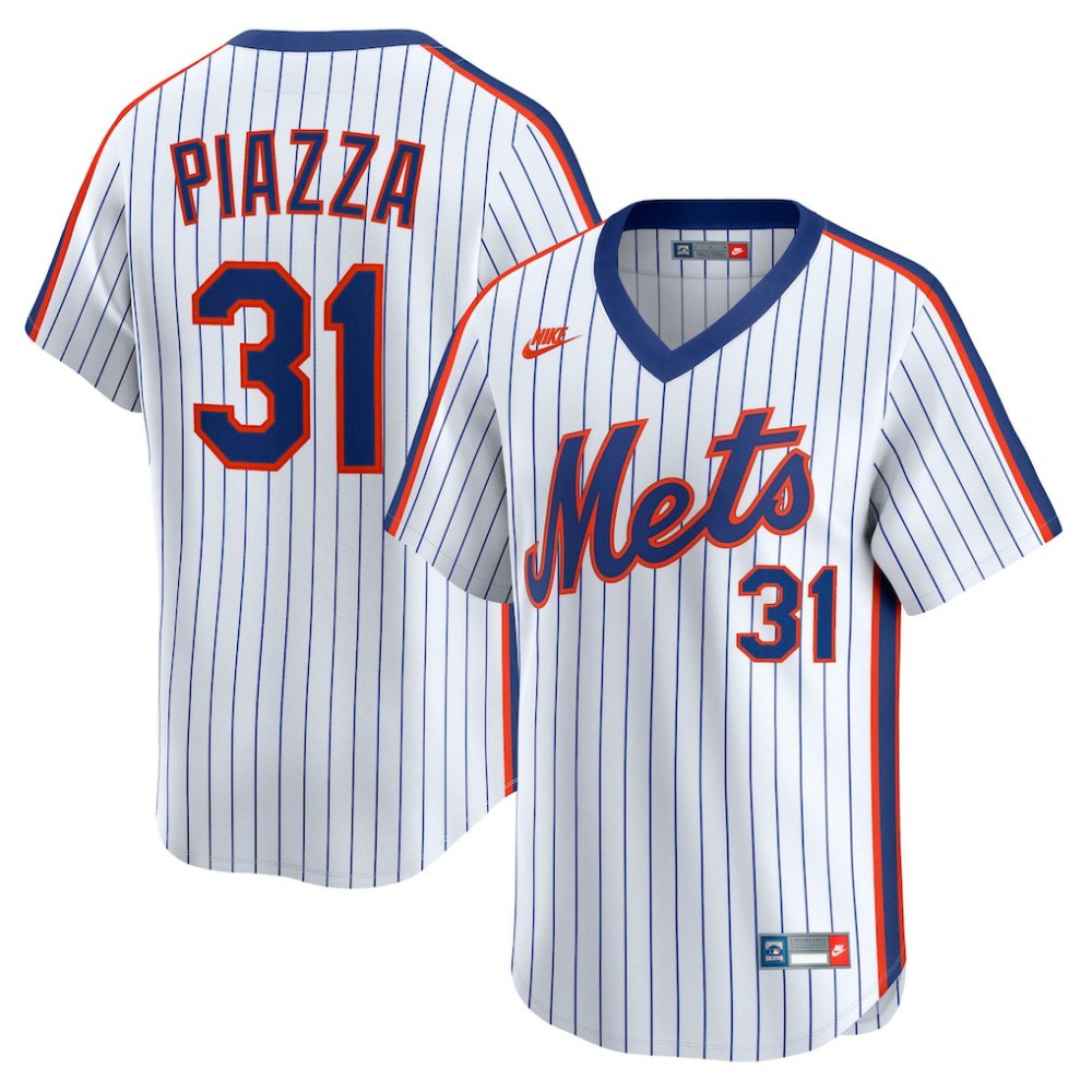 Mike Piazza New York Mets Throwback Cooperstown Collection Limited Jersey - White