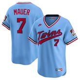 Joe Mauer Minnesota Twins Throwback Cooperstown Collection Limited Jersey - Light Blue