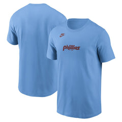 Philadelphia Phillies Cooperstown Collection Wordmark T-Shirt Light Blue | Nike